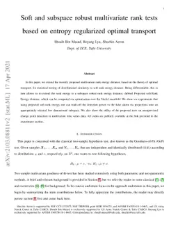 Soft and subspace robust multivariate rank tests based on entropy
  regularized optimal transport