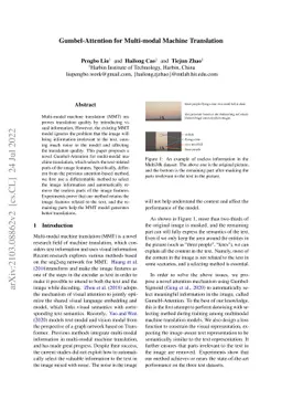 Gumbel-Attention for Multi-modal Machine Translation