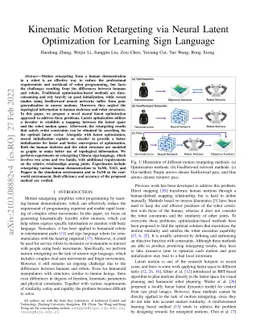 Kinematic Motion Retargeting via Neural Latent Optimization for Learning
  Sign Language