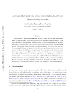 Generalized Low-rank plus Sparse Tensor Estimation by Fast Riemannian
  Optimization