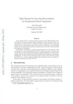 Tight Bounds for Inverting Permutations via Compressed Oracle Arguments