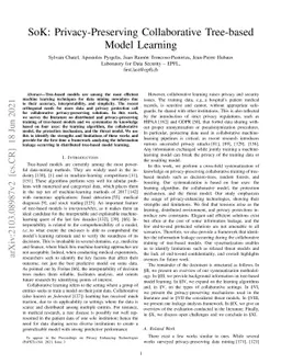 SoK: Privacy-Preserving Collaborative Tree-based Model Learning
