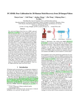PC-HMR: Pose Calibration for 3D Human Mesh Recovery from 2D
  Images/Videos