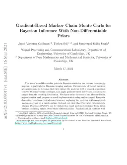 Gradient-Based Markov Chain Monte Carlo for Bayesian Inference With
  Non-Differentiable Priors