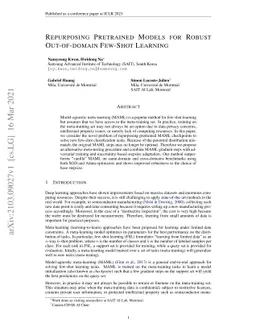 Repurposing Pretrained Models for Robust Out-of-domain Few-Shot Learning