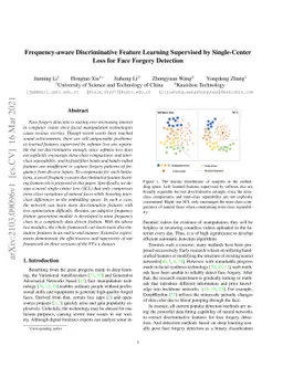 Frequency-aware Discriminative Feature Learning Supervised by
  Single-Center Loss for Face Forgery Detection
