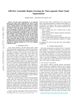 LRGNet: Learnable Region Growing for Class-Agnostic Point Cloud
  Segmentation