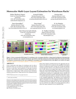 Monocular Multi-Layer Layout Estimation for Warehouse Racks