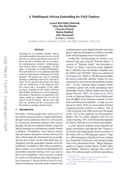 A Multilingual African Embedding for FAQ Chatbots