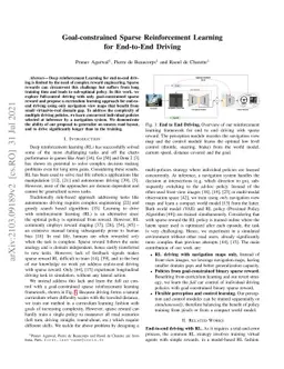 Goal-constrained Sparse Reinforcement Learning for End-to-End Driving