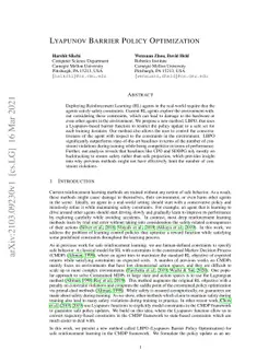 Lyapunov Barrier Policy Optimization