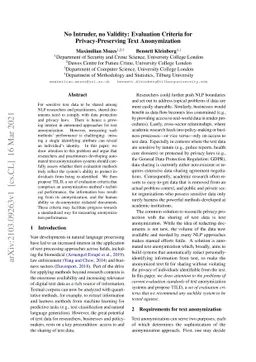 No Intruder, no Validity: Evaluation Criteria for Privacy-Preserving
  Text Anonymization