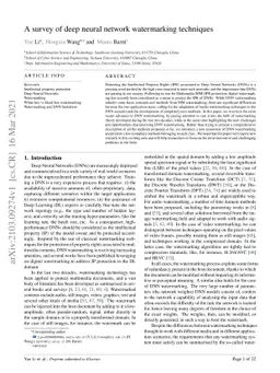 A survey of deep neural network watermarking techniques