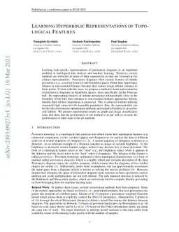 Learning Hyperbolic Representations of Topological Features