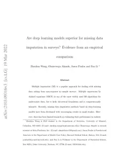 Are deep learning models superior for missing data imputation in large
  surveys? Evidence from an empirical comparison