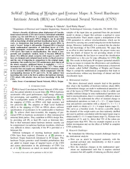 SoWaF: Shuffling of Weights and Feature Maps: A Novel Hardware Intrinsic
  Attack (HIA) on Convolutional Neural Network (CNN)