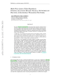 Multi-Prize Lottery Ticket Hypothesis: Finding Accurate Binary Neural
  Networks by Pruning A Randomly Weighted Network