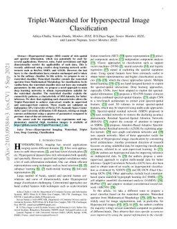 Triplet-Watershed for Hyperspectral Image Classification
