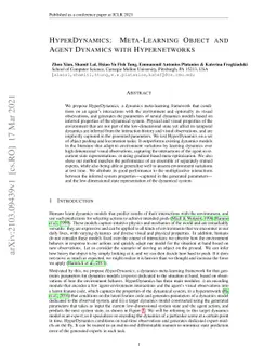 HyperDynamics: Meta-Learning Object and Agent Dynamics with
  Hypernetworks