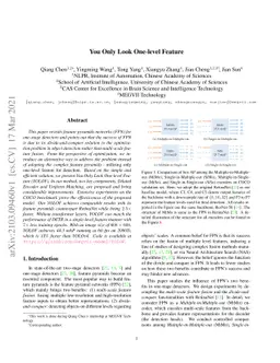 You Only Look One-level Feature