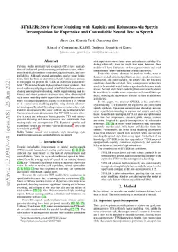 STYLER: Style Factor Modeling with Rapidity and Robustness via Speech
  Decomposition for Expressive and Controllable Neural Text to Speech