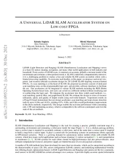 A Universal LiDAR SLAM Accelerator System on Low-cost FPGA