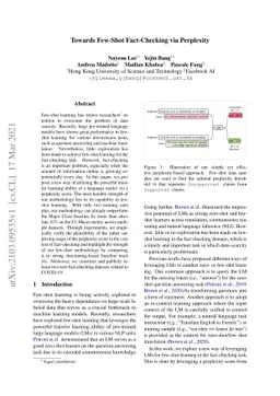 Towards Few-Shot Fact-Checking via Perplexity