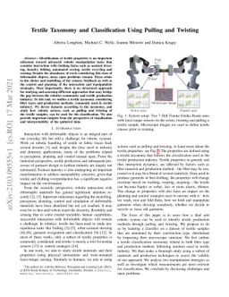 Textile Taxonomy and Classification Using Pulling and Twisting