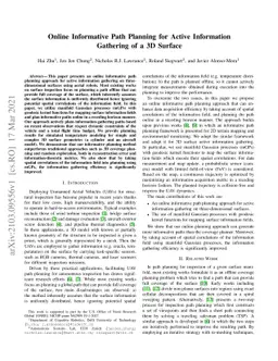 Online Informative Path Planning for Active Information Gathering of a
  3D Surface