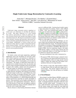 Single Underwater Image Restoration by Contrastive Learning