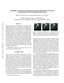 ShipSRDet: An End-to-End Remote Sensing Ship Detector Using
  Super-Resolved Feature Representation