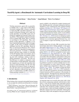 TeachMyAgent: a Benchmark for Automatic Curriculum Learning in Deep RL