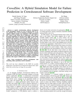 CrowdSim: A Hybrid Simulation Model for Failure Prediction in
  Crowdsourced Software Development