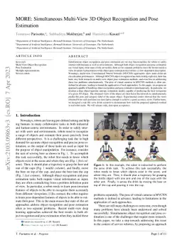 MORE: Simultaneous Multi-View 3D Object Recognition and Pose Estimation