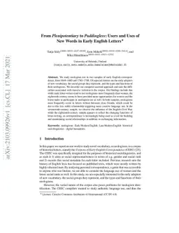 From Plenipotentiary to Puddingless: Users and Uses of New Words in
  Early English Letters