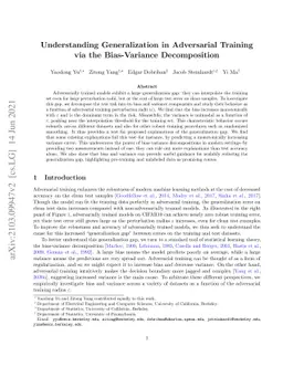 Understanding Generalization in Adversarial Training via the
  Bias-Variance Decomposition