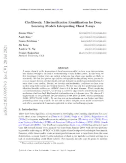 CheXbreak: Misclassification Identification for Deep Learning Models
  Interpreting Chest X-rays