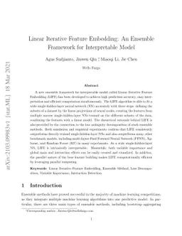 Linear Iterative Feature Embedding: An Ensemble Framework for
  Interpretable Model