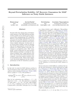 Beyond Perturbation Stability: LP Recovery Guarantees for MAP Inference
  on Noisy Stable Instances