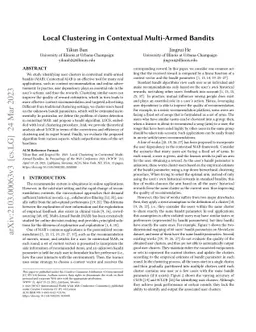 Local Clustering in Contextual Multi-Armed Bandits