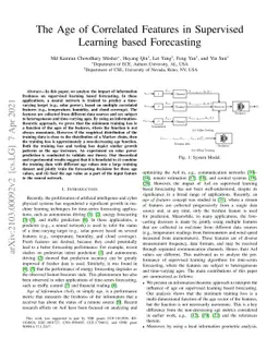 The Age of Correlated Features in Supervised Learning based Forecasting