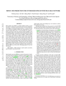 MBNet: MOS Prediction for Synthesized Speech with Mean-Bias Network
