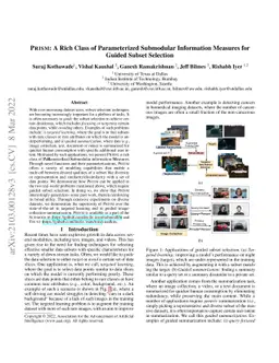 PRISM: A Rich Class of Parameterized Submodular Information Measures for
  Guided Subset Selection