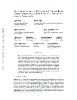 Detecting Harmful Content On Online Platforms: What Platforms Need Vs.
  Where Research Efforts Go
