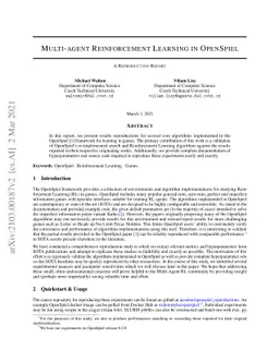 Multi-agent Reinforcement Learning in OpenSpiel: A Reproduction Report