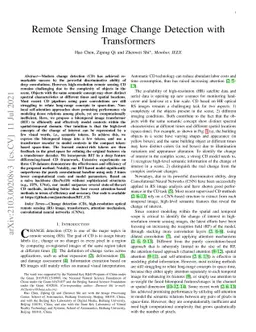 Remote Sensing Image Change Detection with Transformers