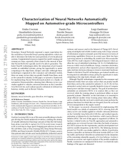 Characterization of Neural Networks Automatically Mapped on
  Automotive-grade Microcontrollers