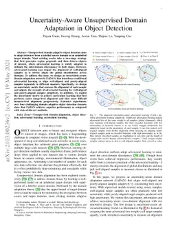 Uncertainty-Aware Unsupervised Domain Adaptation in Object Detection