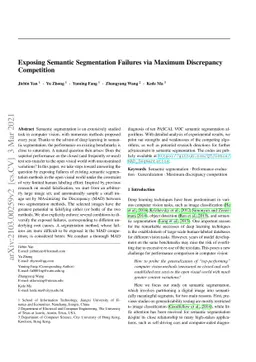 Exposing Semantic Segmentation Failures via Maximum Discrepancy
  Competition