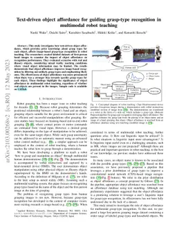 Text-driven object affordance for guiding grasp-type recognition in
  multimodal robot teaching